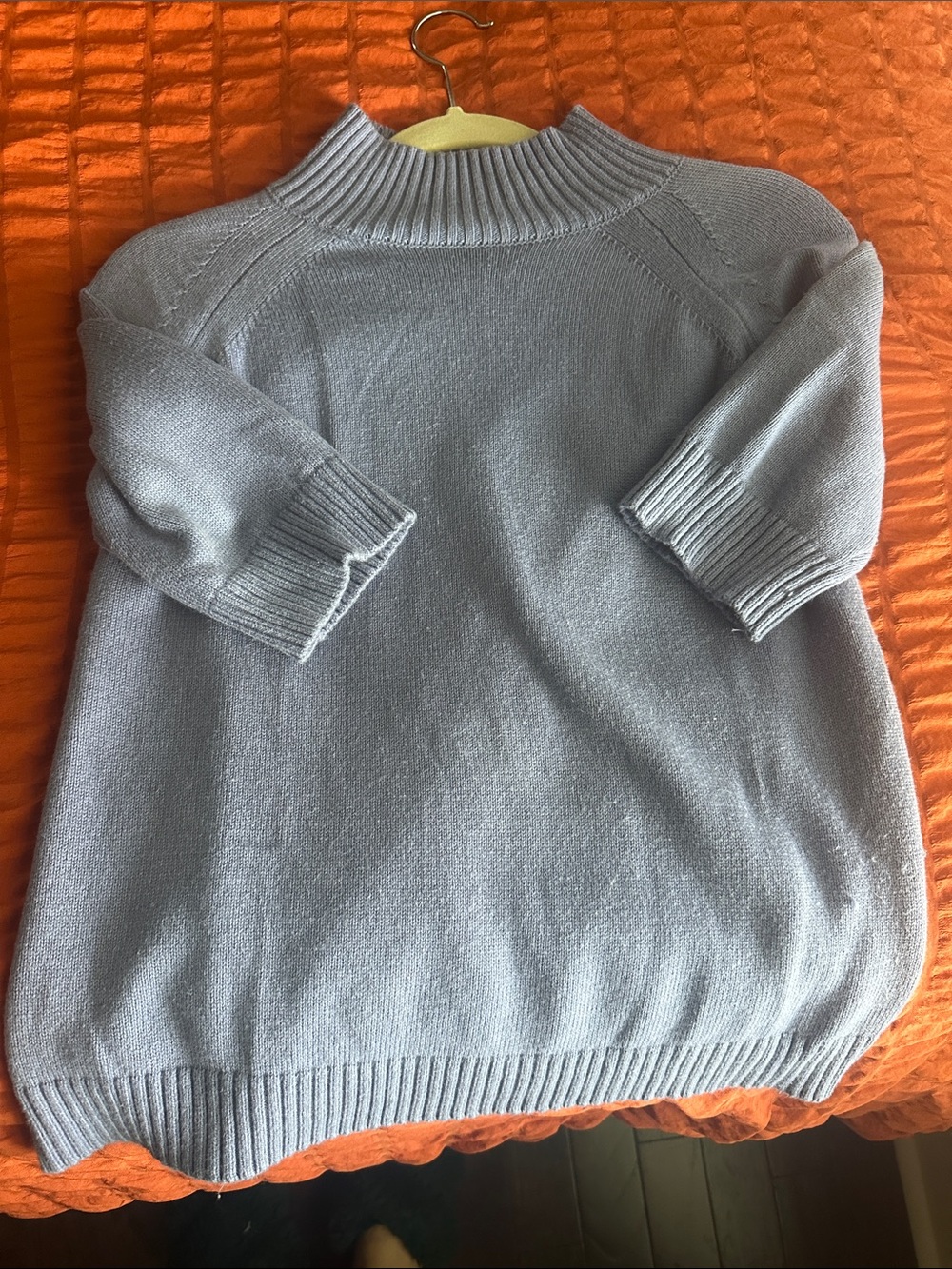 Light Gray/purple Women's Mock Neck Sweater